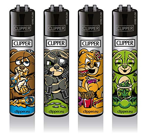 Clipper® Feuerzeuge - Bad Teddies - 4er Set von CLIPPER / FIRE-FLOW