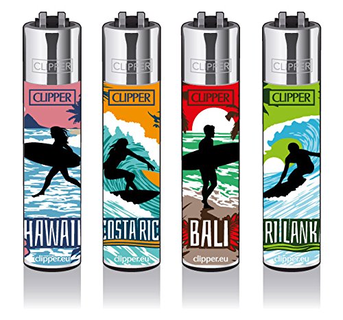 Clipper® Feuerzeuge - Surf Destinations - 4er Set von CLIPPER / FIRE-FLOW