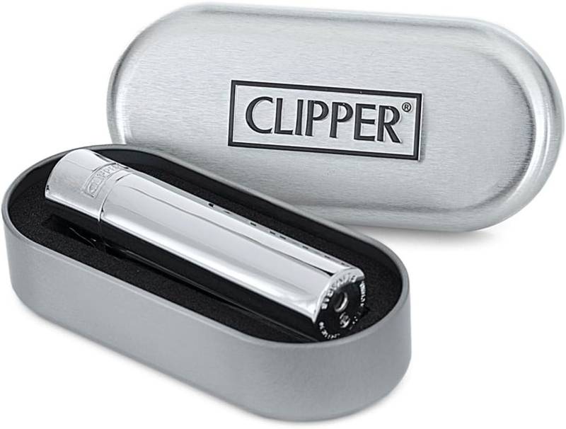 CLIPPER Feuerzeug Metall Jet Flamme Feuerzeug Inkl. Geschenkbox - das Original -, aus Metall von CLIPPER