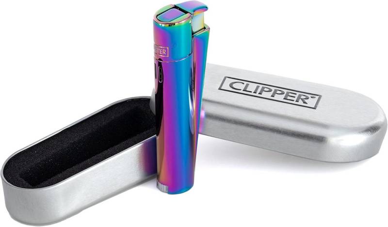 CLIPPER Feuerzeug Metall Jet Flamme Feuerzeug Inkl. Geschenkbox - das Original -, aus Metall von CLIPPER