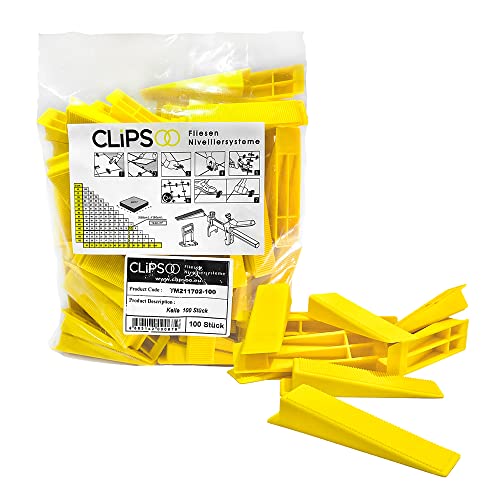 CLIPSOO Fliesen Nivelliersystem - Große Auswahl 200 Stück Keile Nivellierhilfe Montagekeile Fliesenkeile von CLiPSOO Fliesen - Nivelliersysteme
