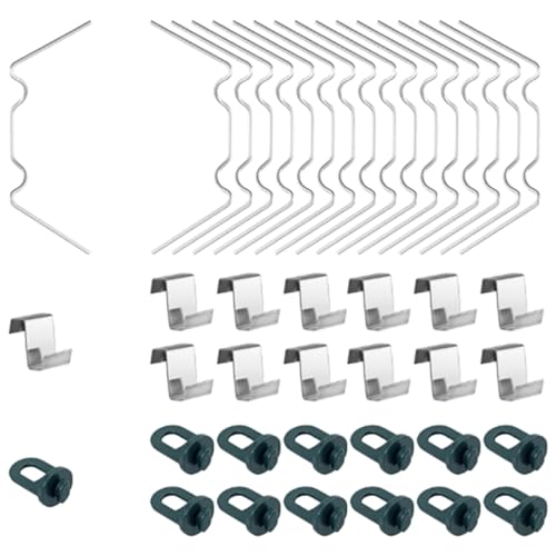 CLISPEED 1 Satz Edelstahlclips für Gewächshaus mit Z Klammern und Fixierungsringen für Glaspaneele zur Befestigung und Verstärkung Gewächshausstruktur CLISPEED 1 Satz Edelstahlclips für Gewächshaus mit Z Klammern und Fixierungsringen für Glaspaneele zur Befestigung und Verstärkung Gewächshausstruktur von CLISPEED