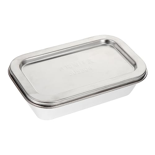 CLISPEED 1 Stück Aufbewahrungsbox für Lebensmittel Butterdose Butterbehälter Deckel rostfrei Butterhalter für zu Hause Butter Servierplatte Butterfall Butterserver Edelstahl 304 Silber von CLISPEED