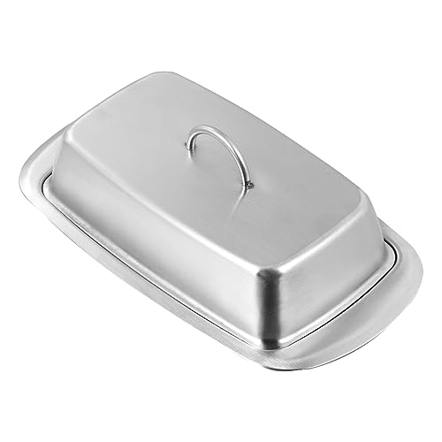CLISPEED 1 Stück Butterdose Multifunktionale Frischhaltedose für Butter Snacks Praktische und Sichere Aufbewahrungsbox zu Reinigen und Spülmaschinenfest Silber von CLISPEED