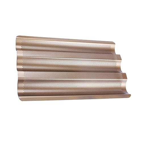 CLISPEED 1 Stück Goldfarbener Baguette Backrahmen aus Antihaft Brotbackform für Slots für Backen von Frischem Toastbrot und Sauerteig von CLISPEED