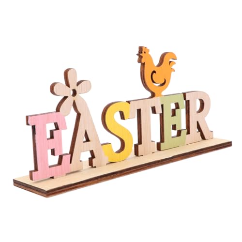 CLISPEED 1 Stück Osterdekorationen Szene Ornamente frühlingsdeko für zu Hause thematisiert Holzbriefhandwerk Holz Alphabet tafel Handwerk Holzhandwerk Bambus von CLISPEED