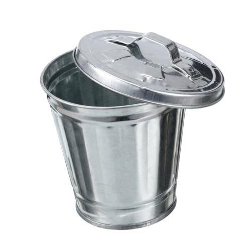 CLISPEED 1 Stück Tischaufbewahrungsglas kleiner Desktop-Mülleimer Desktop-Bin süßer Mülleimer Küchenmüll kann Miniaturmüll mit Deckel Schreibtisch -Top -Müll kann mini mini Eisen Silber von CLISPEED