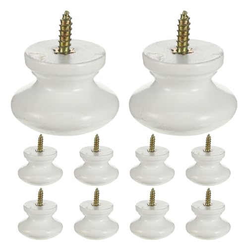 CLISPEED 10 Stück Runde Holzschubladenknöpfe Selbstschneidende Massivholzgriffe Möbelgriffe für Küchenschränke Kommoden Kleiderschränke und Türen von CLISPEED