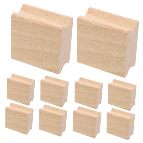 CLISPEED 10 Stück Teiliges Blanko Buchenholz Stempel mit Einzigartiger Nut für Einfache Gravur Vielseitige DIY Holzsiegel für Scrapbooking Handbuchstempel und Kreative Bastelprojekte von CLISPEED