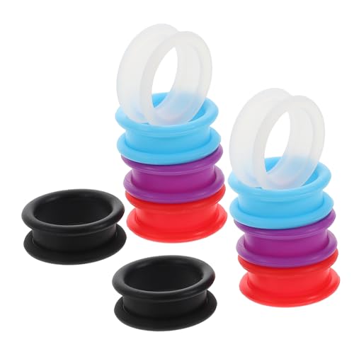 CLISPEED 10 Stück Teiliges Silikon Fingerschutz Ring Bunte Scheren Einsätze Weicher Fingerschutz für Friseure Heimgebrauch Kleine Finger Sicher und Bequem in Schwarz Rot von CLISPEED
