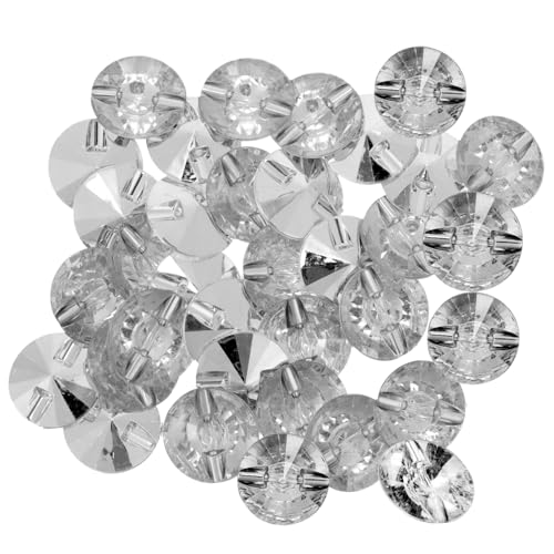 CLISPEED 100 Stück Acryl Crystal Polsterknöpfe Weiß mit Diamant Dekorative Strassknöpfe zum Annähen für Sofa Kopfteil DIY Möbelveredelung und Bastelarbeiten von CLISPEED