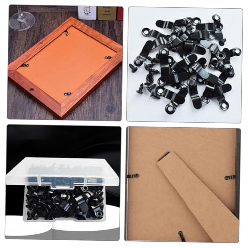 CLISPEED 100 Stück Teiliges Schwarze Drehverschlüsse für Bilderrahmen Stabile Fixierclips für Foto Wanddisplay Robustes DIY Befestigungszubehör für Kleine Bilder und Rahmenhalterungen von CLISPEED