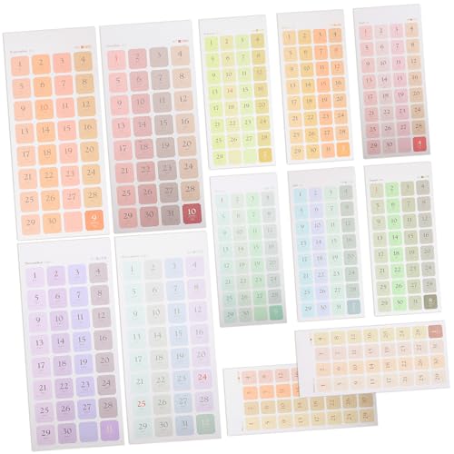 CLISPEED 12 Blatt Teiliges Kalender Aufkleber Selbstklebende Monats Index Tabs Leuchtenden Farben Kleine Planer Etiketten für Notizbücher und Tagesplaner zur Übersichtlichen CLISPEED 12 Blatt Teiliges Kalender Aufkleber Selbstklebende Monats Index Tabs Leuchtenden Farben Kleine Planer Etiketten für Notizbücher und Tagesplaner zur Übersichtlichen von CLISPEED