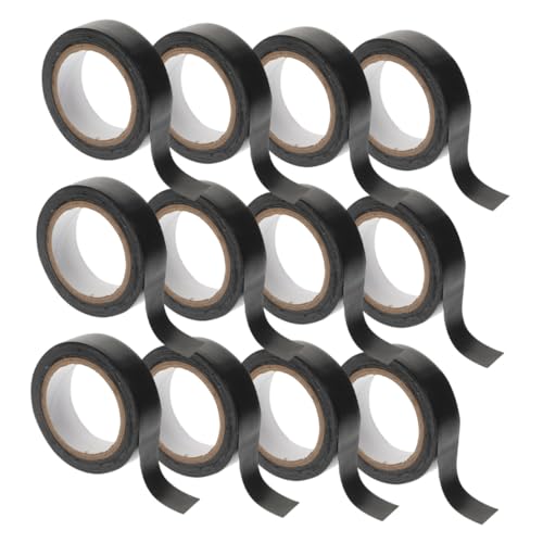 CLISPEED 12 Rollen Elektrisches Isolierband PVC Langlebiges Flammhemmendes Klebeband für Kabelisolierung Drahtumwicklung und Heimwerkerprojekte Schwarz Vielseitig und Einfach Anzuwenden von CLISPEED