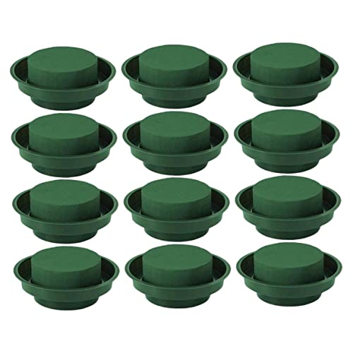 CLISPEED 12 Stück Teiliges Blumensteckschaum Runde Steckmasse mit Starker Wasseraufnahme für Frische Blumenarrangements Langlebiger und Harz Materialmix für DIY Blumen Dekoration und von CLISPEED