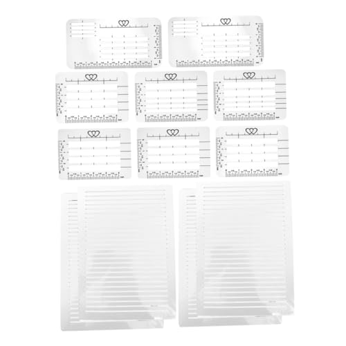 CLISPEED 12 Stück Teiliges Schablonen Set für Geradlinige Vielseitige Bastelvorlagen für Journaling Einladungskarten und Briefumschläge Waschbare und Wiederverwendbare Kunststoff von CLISPEED