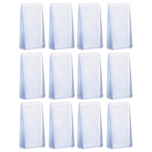 CLISPEED 12 Stück Teiliges Transparent rutschfest Möbelkeile mit Anti rutsch oberfläche Möbel nivellierhilfe für Türstopper und Ausgleich unter Tisch Stuhl Sofa und Kühlschrank von CLISPEED