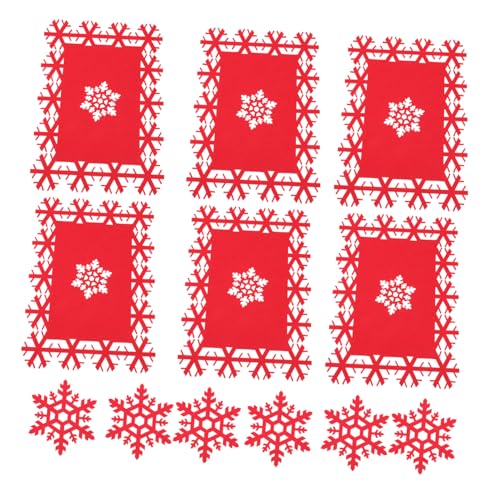 CLISPEED 12 Stück Teiliges Weihnachts Platzset aus Filz Tischsets und Untersetzer Weihnachtliche Tischdeko mit Kreativen Xmas Motiven rutschfest Langlebig für Party und von CLISPEED