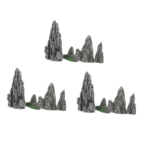 CLISPEED 12stücke Miniatur Steingarten Dekor Bonsai Aquarium Landschaft Zubehör Simuliertes Berg Ornament Für Fischtank DIY Mikro Landschaft Dekoration Garten Mini Steinstatue von CLISPEED