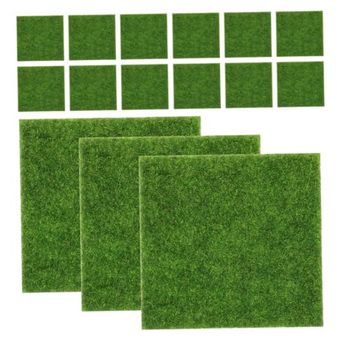 CLISPEED 15 Stück Künstliche Grasmatte Teiliges Realistisches Kunstmoos für Bastelprojekte und Strapazierfähig für Garten Deko und Landschaften von CLISPEED