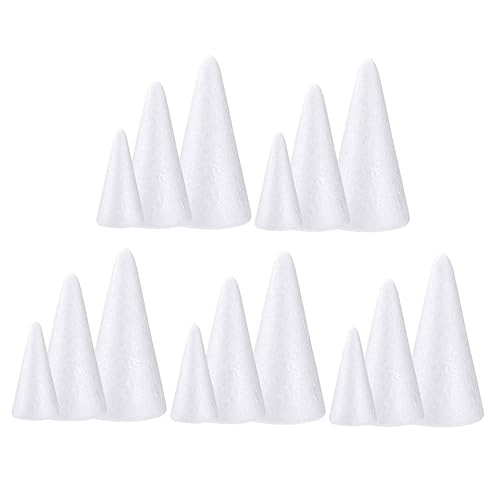 CLISPEED 15 Stück Teiliges Kegelset aus Weißem Robustem Schaumstoff Glatte Oberfläche für Kindergarten DIY Basteln Weihnachtsbaum Blumenarrangements Kreative Handwerksprojekte Langlebig CLISPEED 15 Stück Teiliges Kegelset aus Weißem Robustem Schaumstoff Glatte Oberfläche für Kindergarten DIY Basteln Weihnachtsbaum Blumenarrangements Kreative Handwerksprojekte Langlebig von CLISPEED
