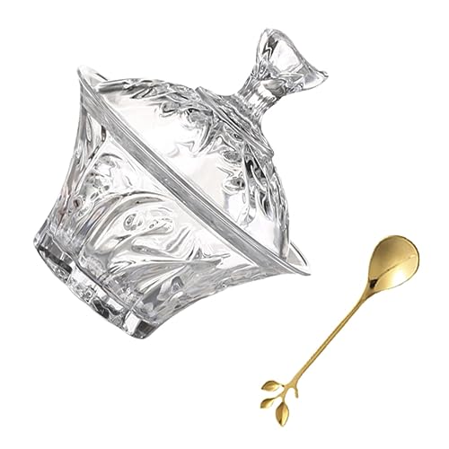 CLISPEED 1Satz Cubilose Glasschüssel mit Deckel und Untertasse Transparente Obstschale für Desserts Früchte und für Partys und Veranstaltungen Schüssel Deckel von CLISPEED