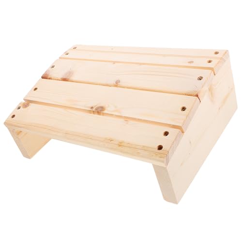 CLISPEED 1Stück Schreibtisch Fußstütze Holz Ergonomische Fußablage mit Druckentlastung Verstellbare Fußstütze für Büro und Zuhause Komfortable Beinstütze für Besseres Sitzen rutschfest von CLISPEED