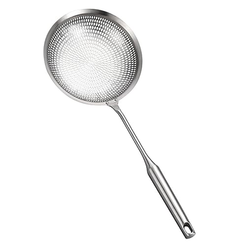 CLISPEED 1Stück Sieblöffel mit Ergonomischem Griff Frittierölsieb für Gemüse Fleisch und Wontons Hitzebeständiger Küchenfilter für Müheloses Abseihen und Abtropfen von CLISPEED
