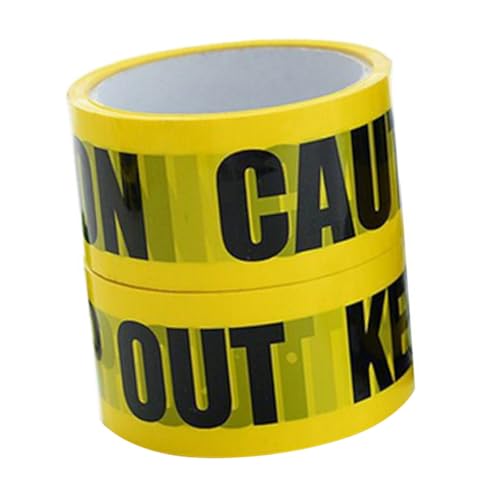 CLISPEED 2 Rollen Witterungsbeständiges Absperrband Je PE Warnband Gelb schwarz mit Aufschrift Caution für Baustellen und Gefahrenbereiche Robust Reißfest Vielseitig Zuschneidbar von CLISPEED