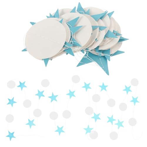 CLISPEED 2 Sätze Geburtstags Girlanden Papier Sternen Banner Hängende Deko mit Weißen und Blauen Fünf Punkt Sternen Party Bunting für Wand Garten Fotohintergrund Wiederverwendbar und von CLISPEED