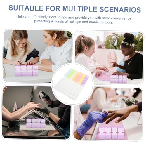 CLISPEED 2 Sätze Manicure Aufbewahrungsbox Fächer Nageldesign Organizer Halbtransparente Mini box für Nagel dekorationen und Schmuck Leichter Stabiler für Profi und Zuhause Farbig und von CLISPEED
