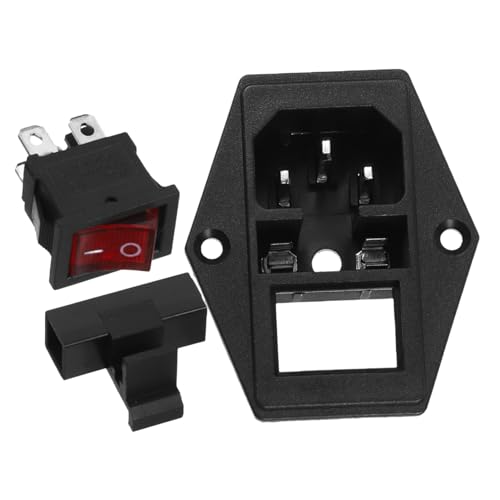 CLISPEED 2 Sätze Mehrfachsteckdose mit Einzelschalter und Roter Kontrollleuchte Integrierte Sicherung Power Socket Steckdose mit Schalter Sicher für Büro und Zuhause von CLISPEED