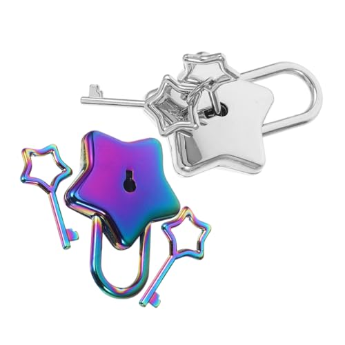 CLISPEED 2 Sätze Star Padlock für Notizbuch und Tagebuch Dekorativer Mini Schloss mit Schlüssel für Schmuckkästchen Handtaschen Gepäck und Diy Projekte Langlebig und CLISPEED 2 Sätze Star Padlock für Notizbuch und Tagebuch Dekorativer Mini Schloss mit Schlüssel für Schmuckkästchen Handtaschen Gepäck und Diy Projekte Langlebig und von CLISPEED