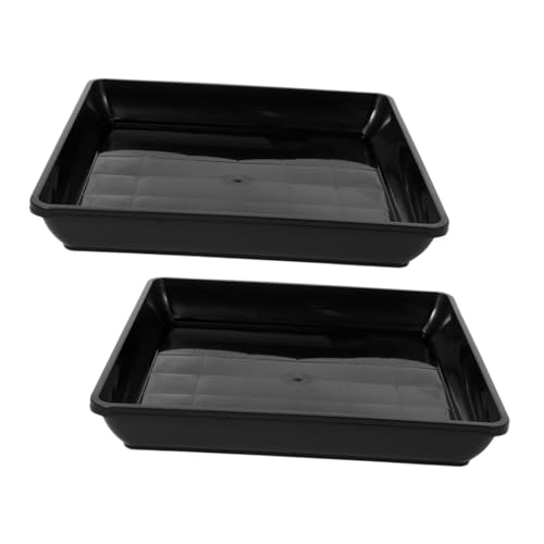 CLISPEED 2 Stück Blumentopf Tablett großer Pflanzenuntersetzer Bonsai-Tablett Pflanzschalen Pflanzenschalen Kunststoffschalen für Pflanzen Blumentopf -Untertassen Tropfschale pp Schwarz von CLISPEED
