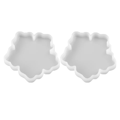CLISPEED 2 Stück DIY Kristall Epoxy form geriffelte Untersetzer drinnen klein studiolicht untersetzer schallplatten Silikon -Epoxidform Untersetzer selber machen Formen herstellen Weiß von CLISPEED