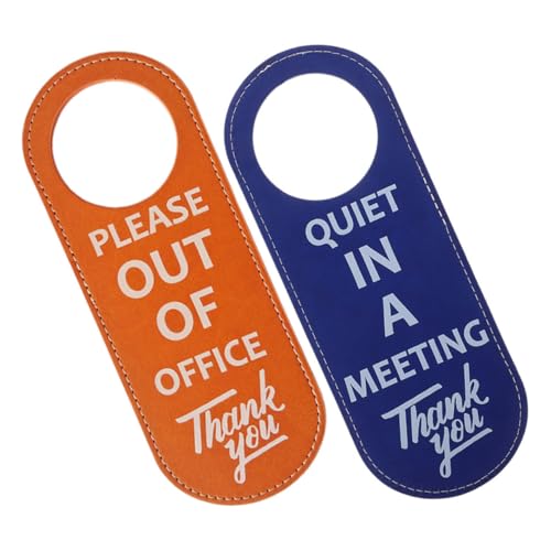 CLISPEED 2 Stück Doppelseitiges Pu türschild Quiet in Meeting Please Out Of Office Elegante Büroschilder für Türen Passend Robust Vielseitig Nutzbar für Büro Homeoffice Konferenzräume von CLISPEED