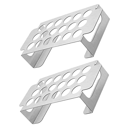 CLISPEED 2 Stück Edelstahl BBQ Grillrost Jalapeno Halter für Outdoor Grillen Camping Stabiler Grillhalter für Gefüllte Paprika und Snacks Geeignet für Gasgrill und Holzkohlegrill von CLISPEED