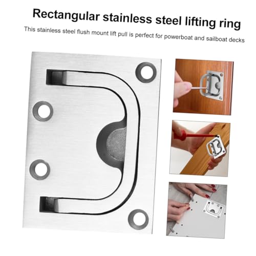 CLISPEED 2 Stück Edelstahl Flush Lifting Ring Griffmulde Rechteckig Versenkt mit Schrauben für Bootsluken Bodenheber Kabinett Einlassgriff Yacht Deck Hubluke Ersatz CLISPEED 2 Stück Edelstahl Flush Lifting Ring Griffmulde Rechteckig Versenkt mit Schrauben für Bootsluken Bodenheber Kabinett Einlassgriff Yacht Deck Hubluke Ersatz von CLISPEED