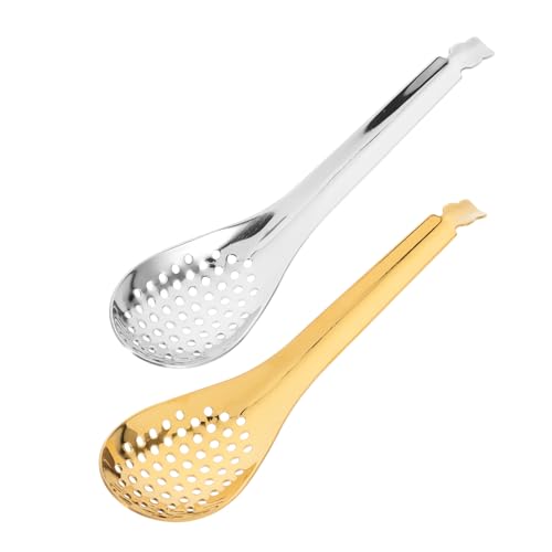 CLISPEED 2 Stück Edelstahl Gelochter Servierlöffel Langlebig Leicht und Wiederverwendbar für Buffet Catering und Küchenutensilien in Natürlichem Stahl und Messingfarben CLISPEED 2 Stück Edelstahl Gelochter Servierlöffel Langlebig Leicht und Wiederverwendbar für Buffet Catering und Küchenutensilien in Natürlichem Stahl und Messingfarben von CLISPEED