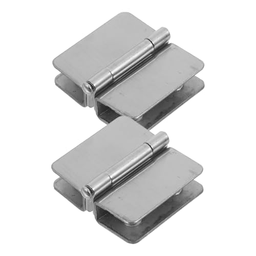 CLISPEED 2 Stück Edelstahl Glas türscharniere Verstellbar Doppelseitige Klemmhalterung Schwerlast Möbelscharniere ohne Bohrung Geräuschlos für Schrank Vitrinen Weinschränke Geeignet von CLISPEED