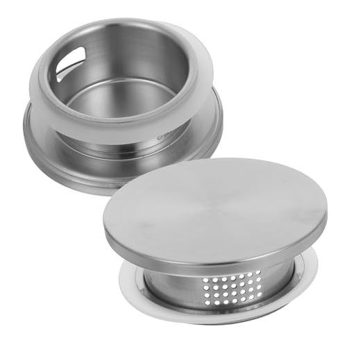CLISPEED 2 Stück Edelstahl Karaffen Deckel mit Sieb Rostfrei Langlebig mit Feinem Filter für Tee und Saft Staubdicht Passend für Wasserkaraffen und Trinkgefäße Praktisches Küchenzubehör von CLISPEED