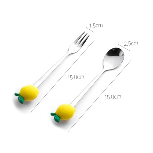 CLISPEED 2 Stück Edelstahl Obstgabel und Löffel Wiederverwendbare Fein Polierte Dessert Eislöffel mit Komfortablem Griff Langlebig zum Mischen von Getränken und Servieren von Süßspeisen CLISPEED 2 Stück Edelstahl Obstgabel und Löffel Wiederverwendbare Fein Polierte Dessert Eislöffel mit Komfortablem Griff Langlebig zum Mischen von Getränken und Servieren von Süßspeisen von CLISPEED