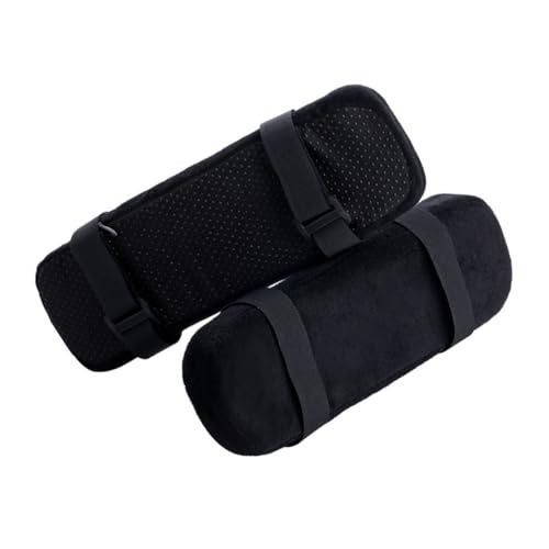CLISPEED 2 Stück Ergonomische Armlehnenpolster für Bürostuhl Waschbare und Verschleißfeste Ellenbogenauflagen Komfortable Armstütze mit Extra Langem Gurt Passend für Büro Esszimmer und von CLISPEED
