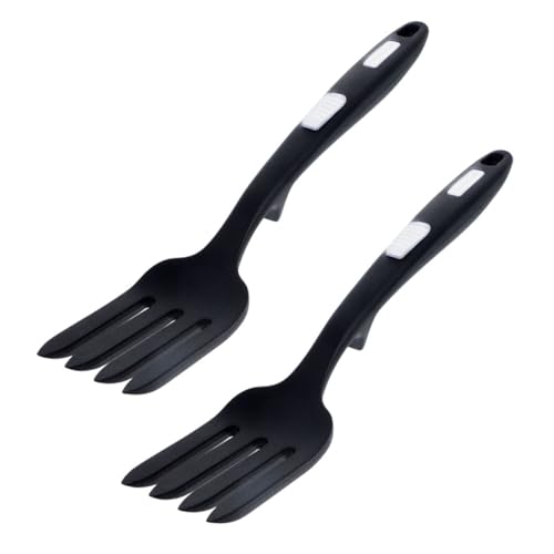 CLISPEED 2 Stück Flexibler Silikon Kochgabel Ergonomisch Verschleißfest Multifunktional Hitzebeständig Rutschfester Griff zum Kochen und Servieren von Nudeln Küchenutensil von CLISPEED
