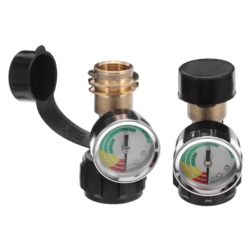 CLISPEED 2 Stück Gasflaschenadapter mit Manometer Präziser Druckmesser Anschluss Kompatibel für BBQ Gasgrill Wohnmobil Camper Robust und Wetterfest für Sichere Drucküberwachung CLISPEED 2 Stück Gasflaschenadapter mit Manometer Präziser Druckmesser Anschluss Kompatibel für BBQ Gasgrill Wohnmobil Camper Robust und Wetterfest für Sichere Drucküberwachung von CLISPEED