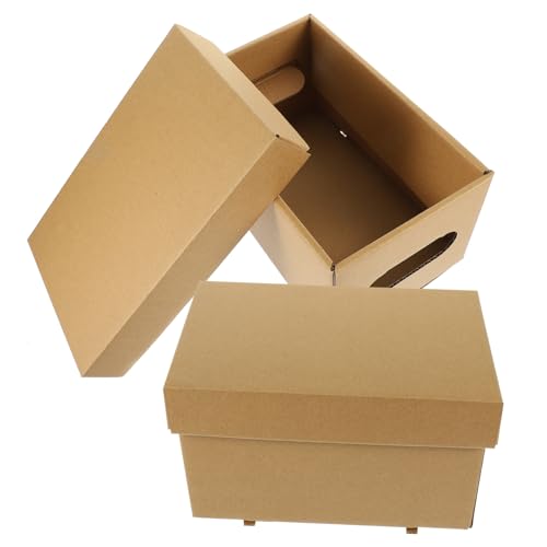 CLISPEED 2 Stück Große Papier aufbewahrungsbox mit Deckel Vielseitiger Organizer für Akten Dokumente Stilvoller Ordner für Büro Schule und Zuhause Stabiler Karton von CLISPEED