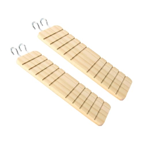 CLISPEED 2 Stück Hamster Kletterleiter aus Natürlichem Holz mit Haken Bissfestes Kletterspielzeug für Kleine Haustiere Teiliges Trainingsleiter für Zwerghamster und Meerschweinchen von CLISPEED