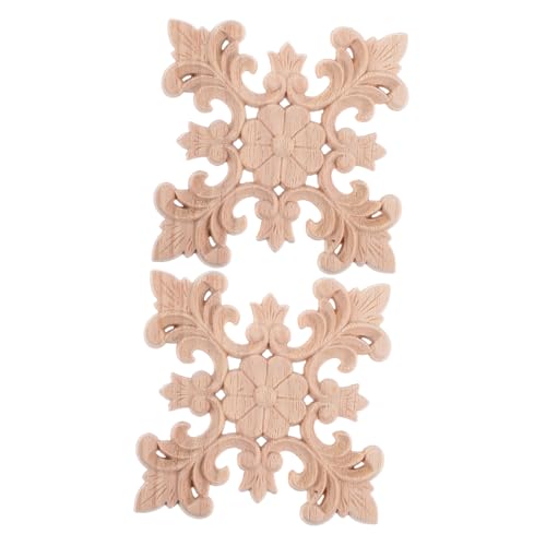 CLISPEED 2 Stück Handgeschnitzte Dekorative Holzornamente für Möbel Unlackierte Holzverzierungen für Betten Türen Schränke und Kleiderschränke CLISPEED 2 Stück Handgeschnitzte Dekorative Holzornamente für Möbel Unlackierte Holzverzierungen für Betten Türen Schränke und Kleiderschränke von CLISPEED