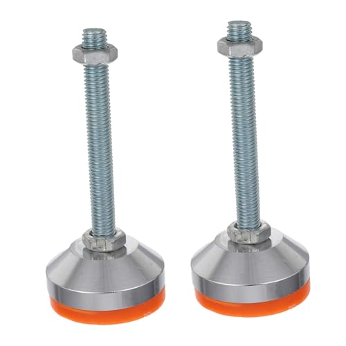 CLISPEED 2 Stück Heavy Duty Verstellbare Nivellierfüße aus Carbonstahl mit Rutschfester Gummibasis Gewinde für Werkbank Schrank Maschine Belastbar bis Stabile Möbelbeine von CLISPEED