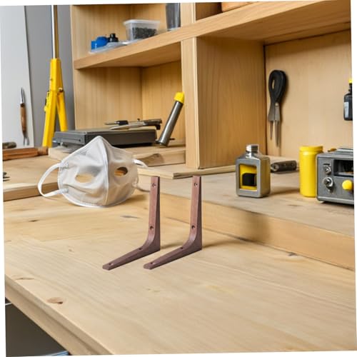 CLISPEED 2 Stück Holz Wandregalhalterungen Stabile Dreiecksbügel Regalträger Wandregal Zubehör Langlebige Regalhalter für Rustikales Einfache Montage von CLISPEED